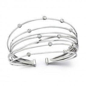 Gem Platinum Bangle Bracelet