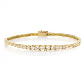 Gem Platinum Bangle Bracelet