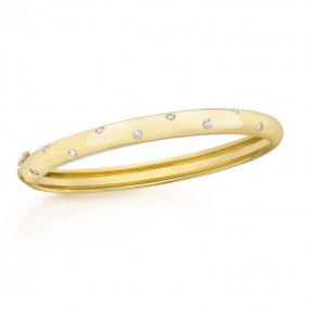 Gem Platinum Bangle Bracelet