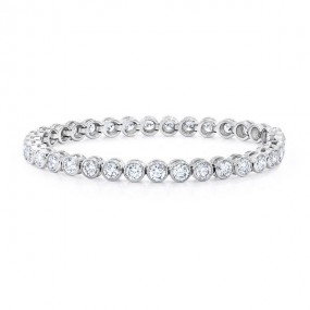 Gem Platinum Bezel Set Tennis Bracelet