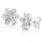 Gem Platinum Floral Cluster Earring